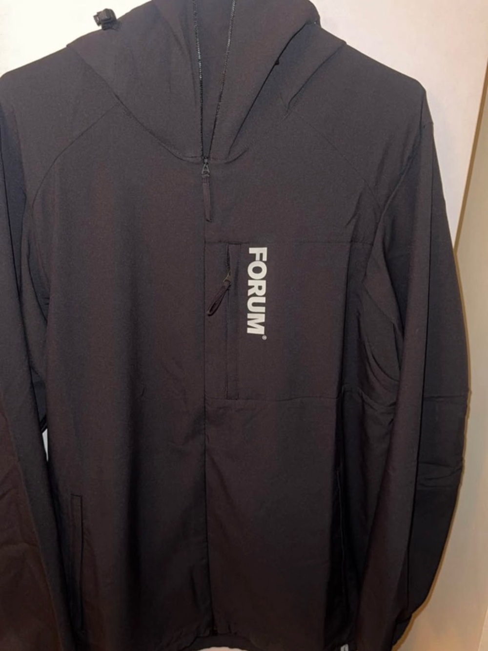 Men’s Black Hooded Windbreaker Jacket
